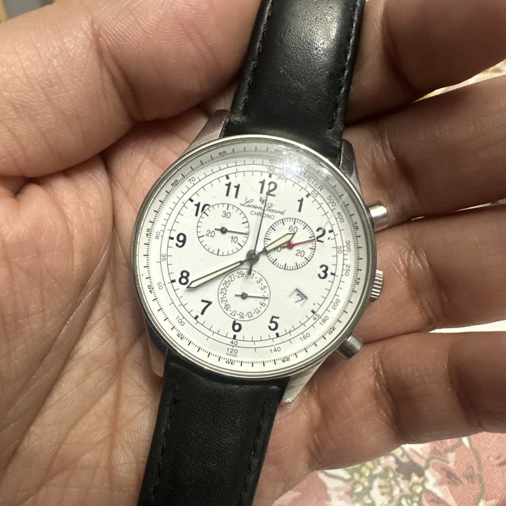 Vintage Lucien Piccard Chrono Men's Quartz Watch 40mm - Untested Selling As Is